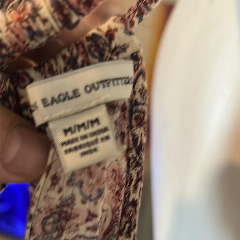 American Eagle Outfitters Brown and White Boho Jumpsuit